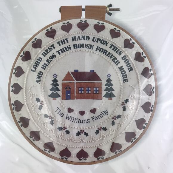 VTG NOS Sunset Stitchery Christmas Blessing Lord Rest Thy Hand Embroidery Kit - Picture 2 of 5